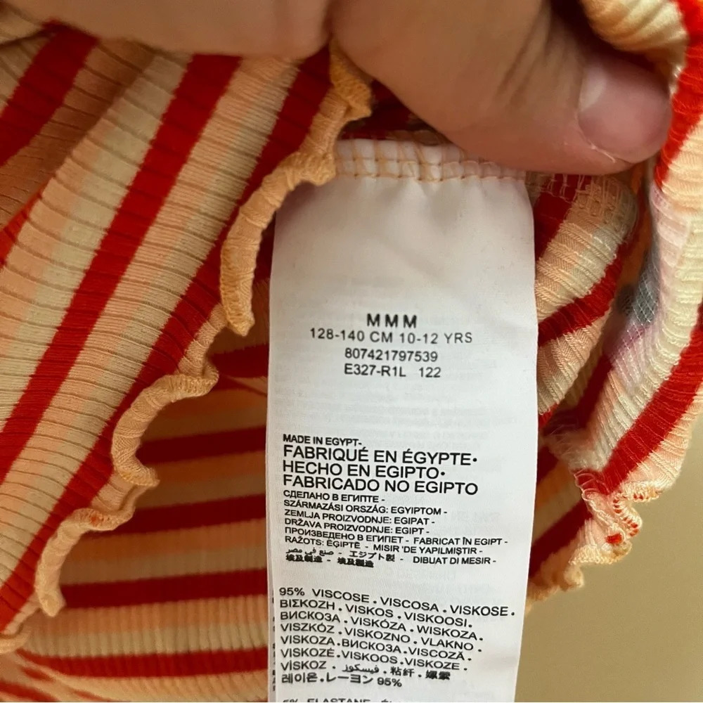 Levi’s Striped Short Sleeve shirt with ruffles-Size Girls M- NWT - Picture 7 of 9